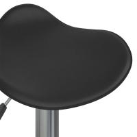 vidaXL Taburete de cocina de acero cromado y cuero artificial negro - details 5
