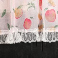 2 Piezas Cortinas De Cocina Con Estampado De Frutas Lantejuelas Blancas Estilo Coreano Decorativas Para Café Con Volantes Y Media Ventana - details 4
