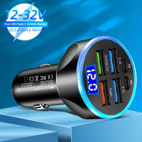 Cargador De Coche LED 6 Puertos 66W USB Carga Rápida PD QC3.0 Con Pantalla Adaptador Tipo C Para iPhone Samsung Xiaomi - details 0
