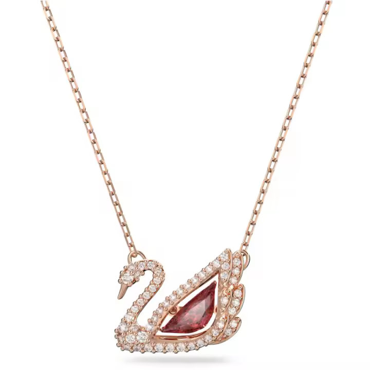 Collar de Cadena Chapado en oro rosa, collar with dije de Cristal CZ Plisado, Gift de joyería para Mujer - 1