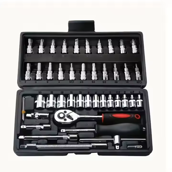 Juego De Herramientas De Torque Y Llaves De 46 Piezas 1/4 Pulgada Para Reparación De Coches Conjunto De Herramientas Manuales De Auto Reparación - 1