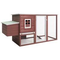 vidaXL Madera Gallinero con 1 Jaula para Huevos Animales Cerramiento Color Latón,  Gris,  Marrón y mas - details 1