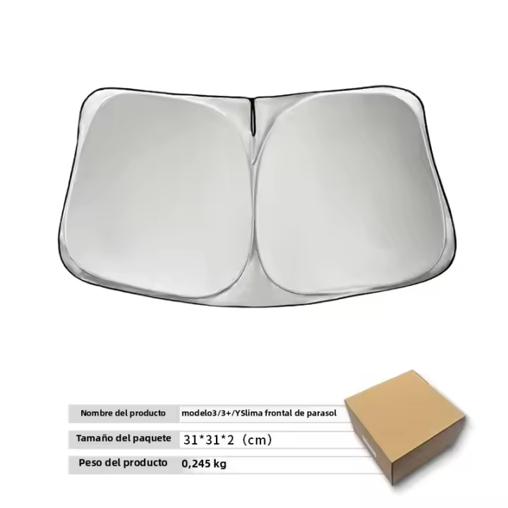 Protector De Sol Para Ventanas Delanteras De Tesla Model 3 Y Sombrilla De Ventanilla De Coche Cubierta De Vidrio Anteojos Protector De Luz Solar Accesorios Highland - 1