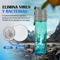 Ozeanic EcoBottle Versión 2.0 - Botella POTABILIZADORA / PURIFICADORA de AGUA. Cantimplora de Agua que se limpia sola y PURIFICA el agua, capacidad de 600 ml con Protector de Neopreno. Elimina el 99,99% de virus y bacterias en 3 minutos. - details 0
