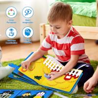 Juguete Educativo Montessori Para Niños Pequeños Tablero Ocupado De Granja Juguete Sensorial Y De Lectura Quieto De Feltro - details 9