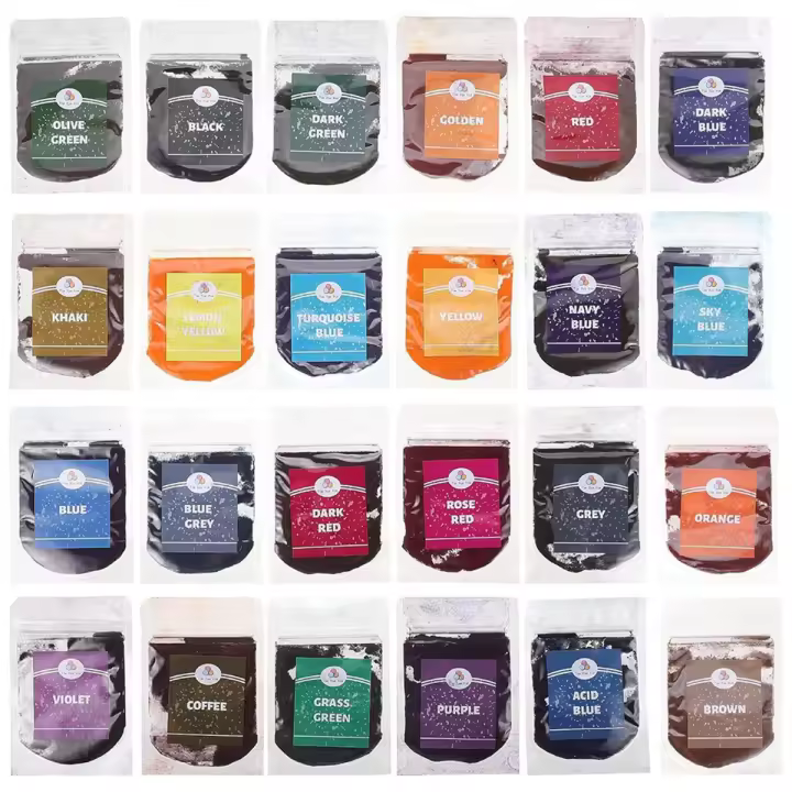 Polvo de pigmento de tinte de corbata permanente, 24 bolsas de 24 colores para tinte de pintura, fabricación de jabón, esmalte de uñas, resina epoxi, fabricación de velas - 1