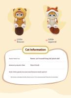 Muñeco De Peluche Grande De Mofusand Serie De Animales Con Cola Larga Gato Delfín Muñeco De Cojín Decoración De Habitación Regalo De Cumpleaños Para Niños Y Adultos - details 5