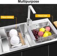 Rack De Secado De Platos Expansible Gris Con Brazos Ajustables Soporte Para Verduras Frutas Y Pasta En Cocina - details 5