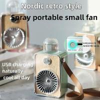 Ventilador portátil recargable, ventilador vintage en aerosol, refrigerador inalámbrico USB Eléctrico, minihumidificador de carga para acampar, circulador de mano, ventilador Verde - details 0