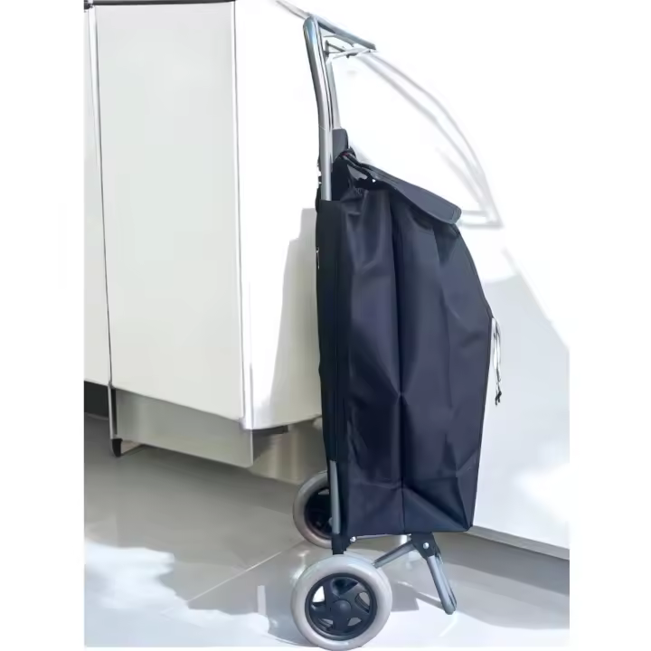 Carrito de Compras Plegable de Gran Capacidad con 2 Ruedas Soporte Metálico Resistente 40 Litros de Almacenamiento - 1