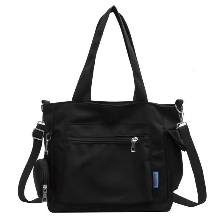 Bolso de hombro de Lona Oxford, Bandolera de gran capacidad, versátil, color sólido - 1