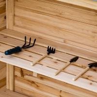 Armaria de Jardín, Mesa de Plantación con armarario Bajo, Madera, armarario de artículos With 2 estantes, Caseta de Jardín, Caseta de Jardín, naturaleza - details 3