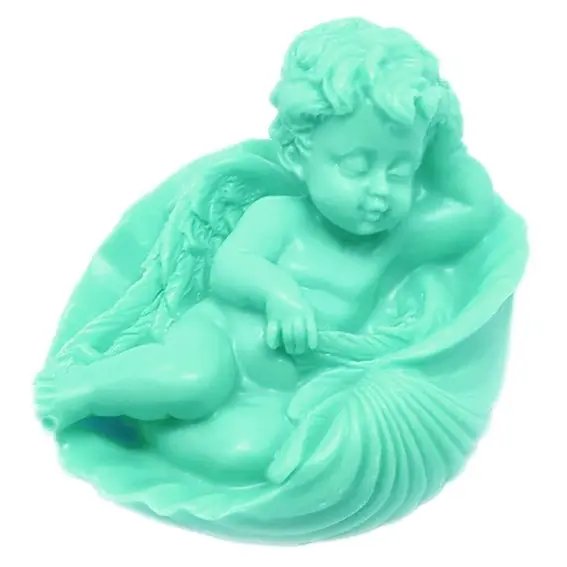 Molde Jabones Bebé en Concha | Crea Jabones Ángel de 75g con Esta Forma Especial | Ideal para Bautizos y Comuniones | Antiadherente y Fácil de Desmoldar | Incluye medidas y peso aproximados - 1