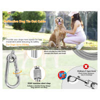 Cable De Atadura Para Perros 4.6m/9m/15m Línea De Paseo Para Jardín Con Clip De Alta Calidad Para Perros Menores De 250 Lbs - details 4