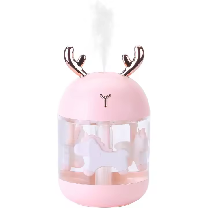 Mini Air Humidifier, Portable Home Air Humidifier, Baby Air Humidifier, USB Desktop Humidifier Waterless Auto Shut-off for Home Bedroom Office (Pink) - 1