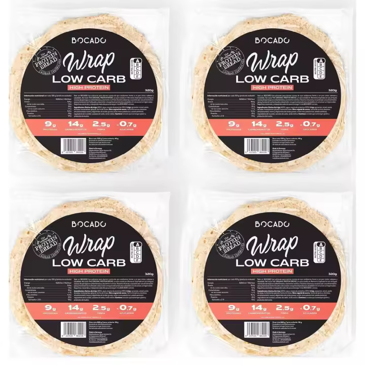 Wraps Keto Proteicos y low carb Bocado - Pack de 4 (4 x 320g) 32 tortillas - 1