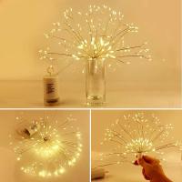 Decoraciones De Navidad Dandelion Fireworks Lamp Luces LED Cadena 200 LEDs Control Remoto 8 Modos Guirnalda De Navidad Multicolor - details 18