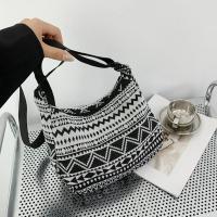 Bolso De Hombro Para Mujer En Lona Grande Capacidad Con Estampado Diseñador Bolso De Compras Reutilizable Casual Bandolera - details 17