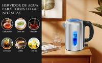 Hervidor Eléctrico 1.7L 2200W, Hervidor Acero Inoxidable de Agua con Ebullición Rápida, Calienta Agua Eléctrico Sin BPA, Apagado Automático Y Protección Contra Ebullición En Seco, Tetera Para Té De Agua Caliente, Cable 65cm - details 1
