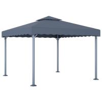 vidaXL Cenador aluminio y acero taupé 3x3 m cenador de jardín Color Crema,  Antracita,  Taupé y mas - details 2