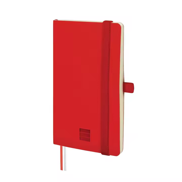 Finocam - Cuaderno Nexo Tapa Blanda con 72 Hojas Microperforadas Ideal para Escribir y Dibujar | Cuaderno con bolsillo interior, dos cintas punto, anilla portabolígrafo y cierre con goma elástica – Color Rojo - 1