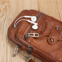 Bolso Pequeño De Cuero Suave Multifuncional Para Mujer Estilo Vintage Bolso Cruzado Monedero Teléfono Móvil Bolso De Mano - details 7