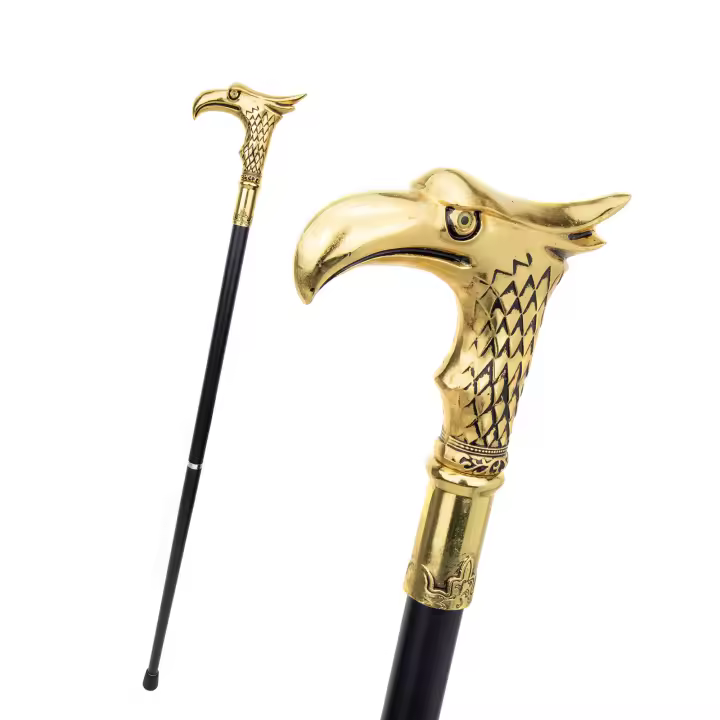Bastón De Camuflaje Golden Eagle Decorativo Para Vampire Cospaly Vintage Moda Halloween Cruzier 93cm Con Punta De Goma - 1