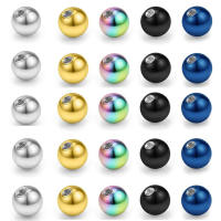 10pcs De Juego De Bolas De Cirugía Estética En Acero Inoxidable Para Piercing Labret Labio Arrugado Nariz Barba Orela Nariz Bocina Cuerpo Colores Mixtos 3mm-5mm - details 0