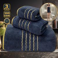 Juego de tres toallas de baño de vellón coral GOOZONE HOME, gruesas, absorbentes de agua y suaves para envolver el cabello seco | Toalla de secado rápido para el hogar - details 3