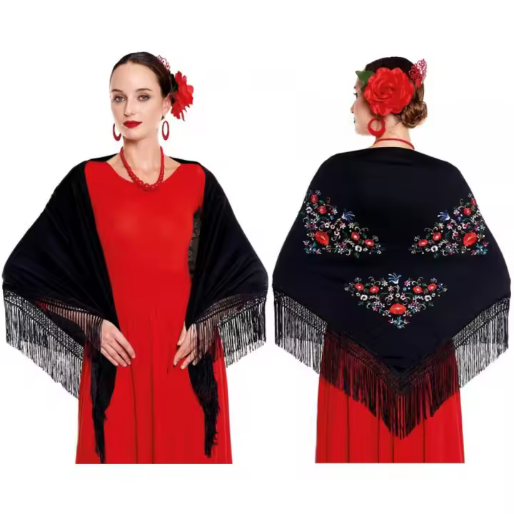 Partilandia Mantón Sevillana o Chulapa Bordado para mujer en varios colores - 1