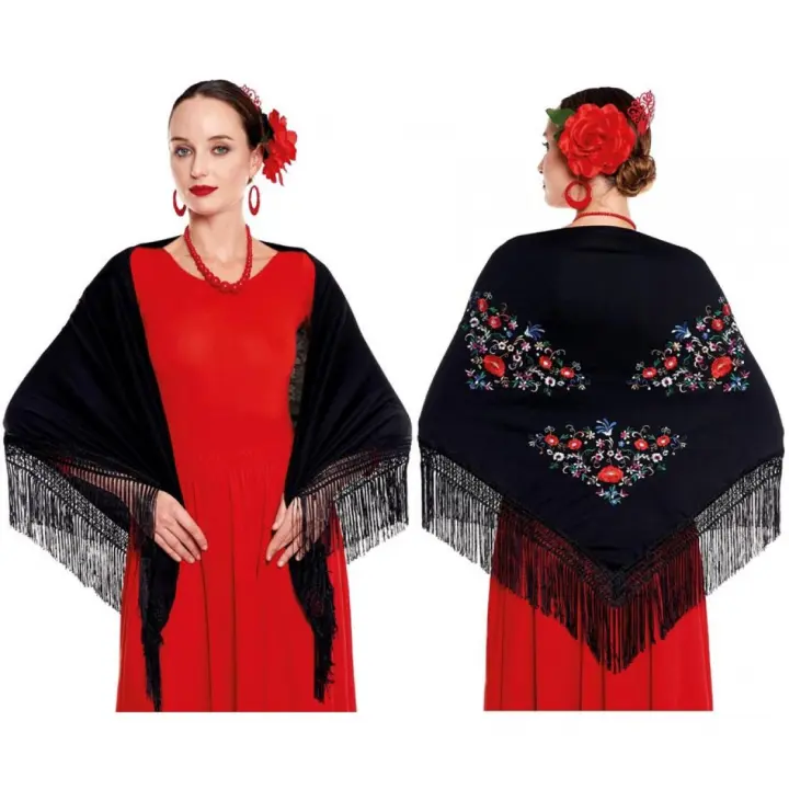 Partilandia Mantón Sevillana o Chulapa Bordado para mujer en varios colores - 1