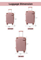 S7 STAR LG61591-LG61815 Set 3 ABS Maleta Rígida Viaje, Trolley Maleta Equipaje de Mano con 4 Ruedas Giratorias Multidireccionales 360°, Cabina Expandible Color Puro 20/24/28in Gran Capacidad - details 3
