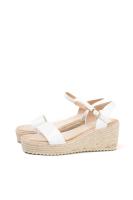 Lyla Wang sandalias doradas con cuña de esparto diseño trenzado y elegante cierre perfectas para el verano - details 10