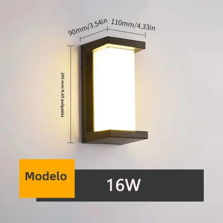 Lámpara De Pared Exterior LED Impermeable IP66 Con Sensor De Movimiento Iluminación Moderna Para Porche Balcón Jardín - 1