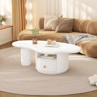 Mesa de Centro irregular en forma de NubeL 110 cm, A 60 cm, A 37,5 cm, tablero de MDF con 1 caja que incluye el cojeo de campo, Mesa de Centro Creative - details 0