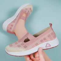 Zapatillas De Mujer Transpirables Y Suaves Para Verano Diseño Moda Suela De PVC Tacón Bajo Cómodo Zapatos Slip-On Fabricado Con Malla - details 3