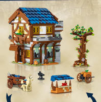 Bloques De Construcción De Ciudad Medieval Serie De Arquitectura Modelo Callejero Sets MOC De Casas Modulares Juguetes Para Niños - details 4