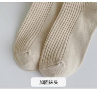 Calcetines Largos De Piel De Rodilla Para Mujer Estilo Japonés Nuevos Para Otoño E Invierno Tejidos En Espandex Y Algodón Con Rayas Doble Agujero Para Calor - details 13