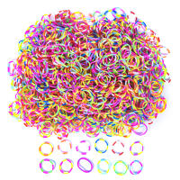 200pcs Bandas Elásticas De Doble Color Para Hacer Pulseras Y Collares DIY Regalo Para Niñas Herramienta De Tejido Loom - details 2