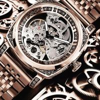 Reloj Mecánico Para Hombre Estilo Business Elegante Y Luminoso Con Display De Números Romanos Resistente Al Agua Acero Aluminio - details 3