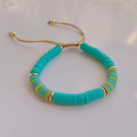 KKBEAD Pulsera De Disco Heishi Para Mujer Pulsera De Arcilla Polimérica De Otoño E Invierno Joyería De Moda Ajustable Colorido - details 7