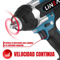Pistola de Impacto de 1/2" a batería 21V Linea Hd; Motor sin escobillas; 2 baterías de litio; Potencia de 700 n.M reales. - details 0
