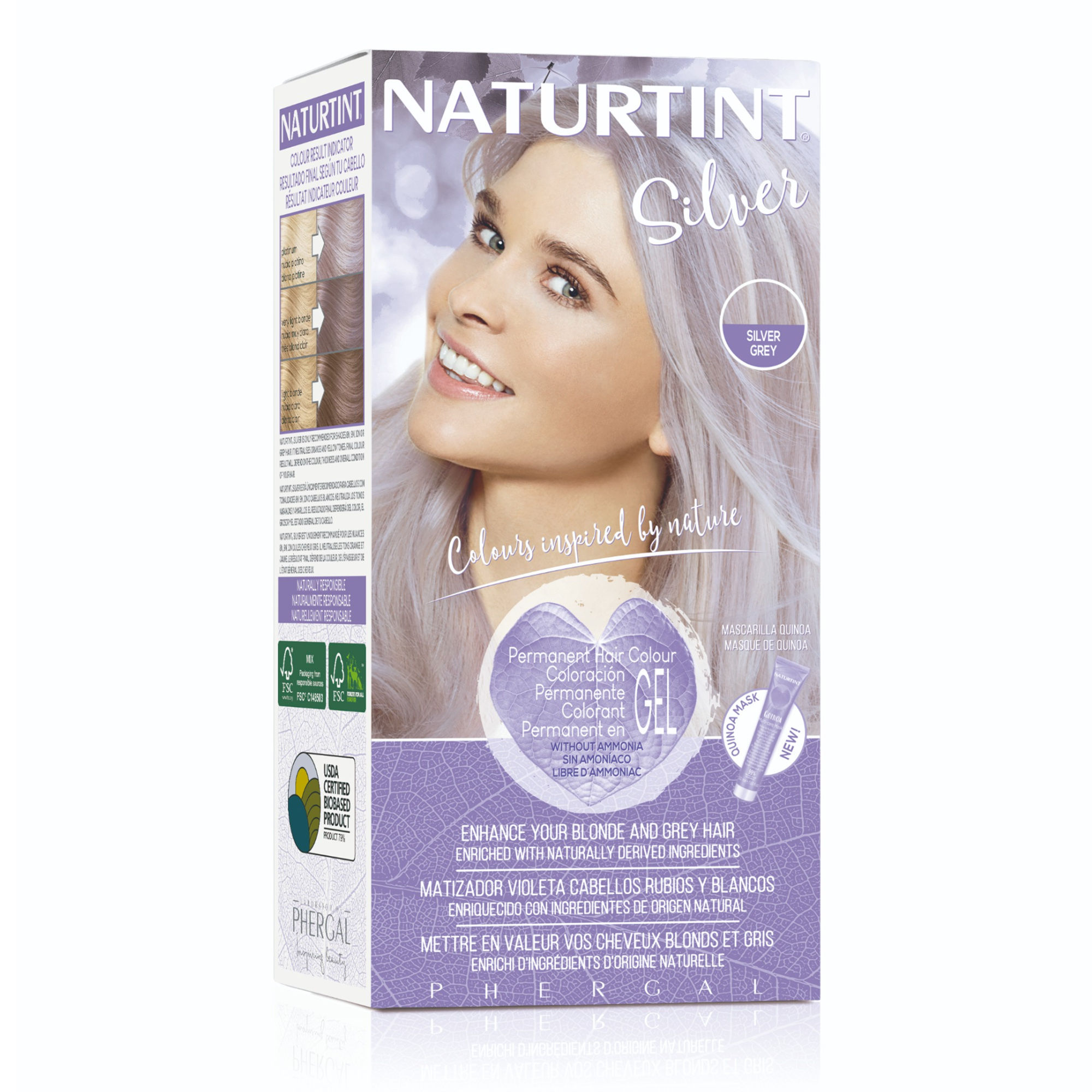 Naturtint Coloración Silver Biobased Coloración Permanente Matizadora Violeta Sin Amoniaco 170ml