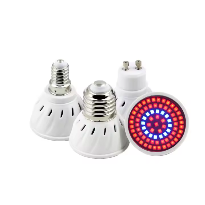 Lámpara De Crecimiento Para Jardín Interior 60LEDs 80LEDs Espectro Completo E27 E14 MR16 GU10 220V 110V 5W 6W 8W Para Plantas - 1