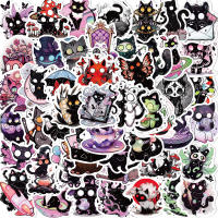 50PCS Pegatinas De Gato Negro Aesthetic Y Resistente Al Agua Para Botella De Agua Portátil Skateboard Y Teléfono Móvil - details 0