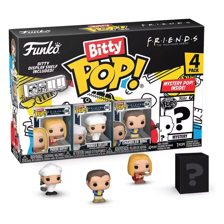 FUNKO BITTY POP! FRIENDS - PHOEBE BUFFAY, MONICA GELLER, CHANDLER BING Y ¿?, LICENCIA OFICIAL - 73051 - 1