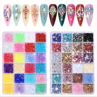 24 Rhinestones Planos AB Fluorescentes Resina Para Decoración De Uñas Y Joyería DIY Material De Vidrio Pack Individual - details 0