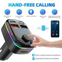 Transmisor FM Bluetooth manos libres para coche, modulador de Radio, reproductor MP3, USB Dual, adaptador de carga súper rápida para coche - details 1
