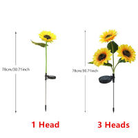 Lámpara De Jardín Solar Con 3 Cabezas Luz De Símbolo Solar Girasol Para Decoración De Noche Paisajística Y Navidad - details 3