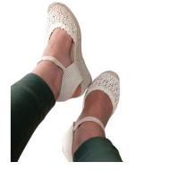 Sandalia de Mujer Cuña, Alpargata Yute Esparto, Plataforma baja, Rosa, beige, Primavera Verano 2023, Punta Redonda - details 5